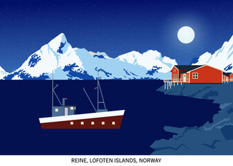 Reine, Lofoten Islands, Norway. - obrazy, fototapety, plakaty