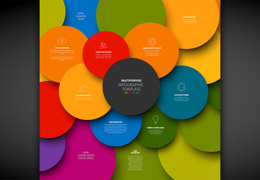 Multipurpose colorful circles mosaic infographic template