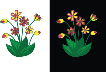 Flower vector design , Best design, Vintage flowers illustration design, vector design and white background, Flower 