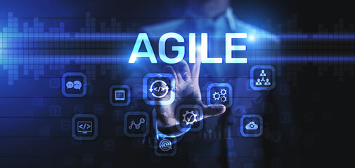 Agile flexible software development technique. Technology concept.