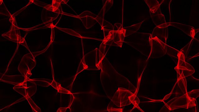 Red slow motion smoke caustic background. 2D computer rendering pattern