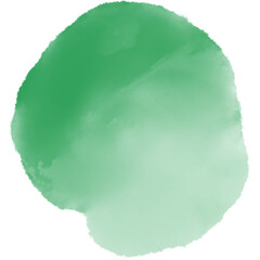 Green Circle Watercolor Stain Featuring Isolated