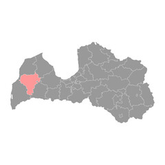Kuldiga district map, administrative division of Latvia. Vector illustration.