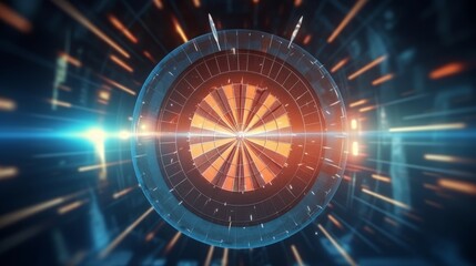 Obraz premium Arrows are strategically aimed at darts, symbolizing the concept of success. Generative AI