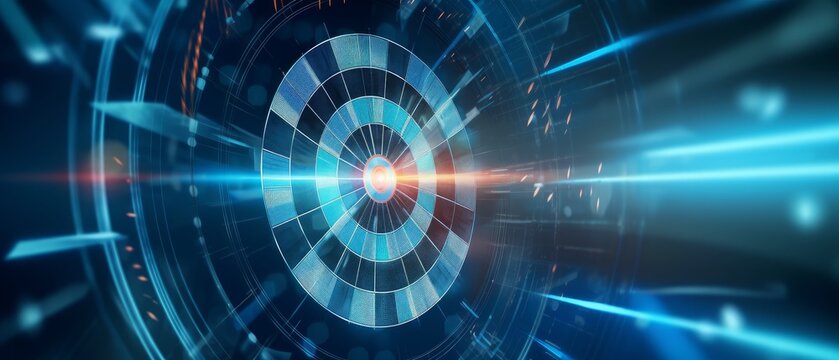 Arrows are strategically aimed at darts, symbolizing the concept of success. Generative AI