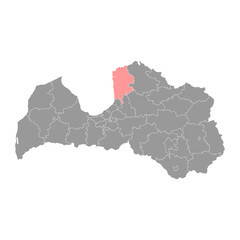 Limbazi district map, administrative division of Latvia. Vector illustration.