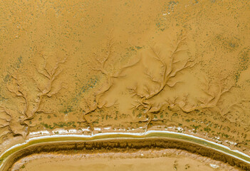 Yarisli Lake and an islet in Burdur, Turkey