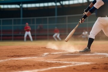 Fototapeta na wymiar man game team bat player sport competition ball baseball field athlete. Generative AI.