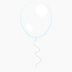 transparent blue balloon isolated on a white background