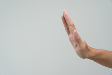 hand showing stop, insult. Pressure, sexism. Racism, stop violence expression with negative, stop...