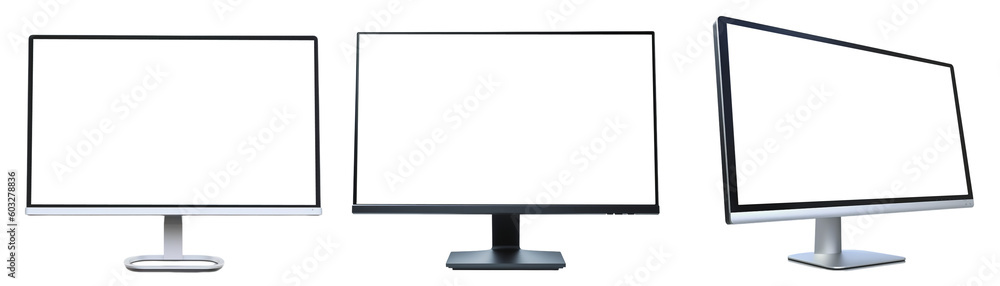 Fototapete three times a tv, monitor or computer screen completely transparent, also the background generative 