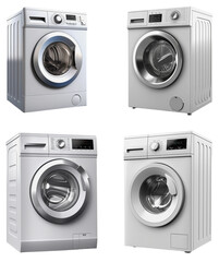 modern washing machines on a transparent background, Generative AI