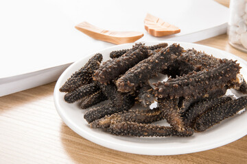 Dried Sea Cucumber Soaked with Dried Sea Cucumber - obrazy, fototapety, plakaty