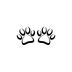  Paw print pet icon isolated on white background. 