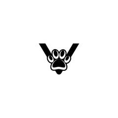 Fototapeta premium Letter V Veterinary icon isolated on white background 