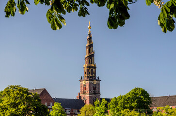 Turm der Erlöserkirche, Vor Frelsers Kirke, Christianshavn, Kopenhagen, Dänemark