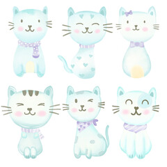 various styles of cat illustration