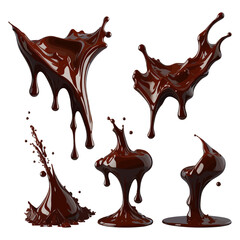 Set of 3D Chocolate Splash with Chocolate Bar