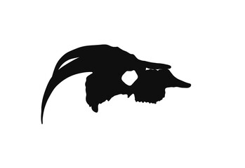 goat skull vector on blank background