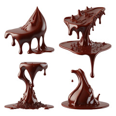 Set of 3D Chocolate Splash with Chocolate Bar