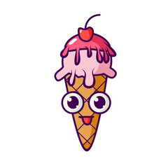 Cherry ice cream cone