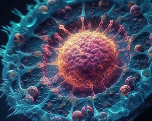 Human cells. Cell colony. Generative AI