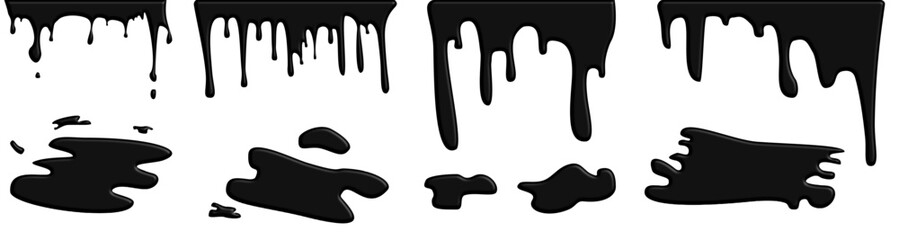 Paint splashes collection isolated on transparent background