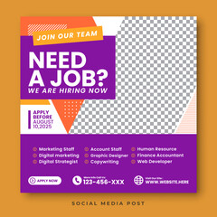 Job vacancy social media post template
