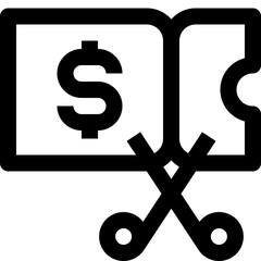 voucher black outline icon