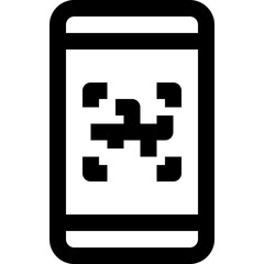 Obraz premium qr code black outline icon