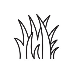 Grass line icon. Editable stroke