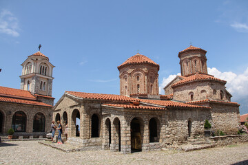 Fototapeta na wymiar ancient, architecture, attractive, building, byzantine, cathedral, chapel, christian, christianity, church, city, culture, dome, eastern orthodox, europe, facade, famous, former yugoslav republic, her