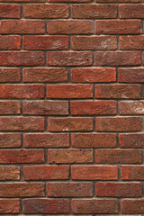 Building exterior, roughly textured red brick wall  background