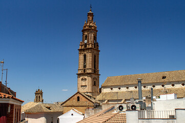 Naklejka premium Leaning tower of the church of Bujalance, Córdoba.