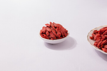 Red goji berries placed on the table