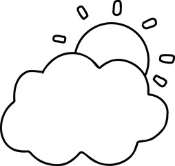 cloud and sun hand draw