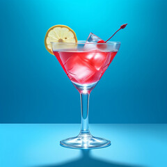 Cocktail, blauer Hintergrund