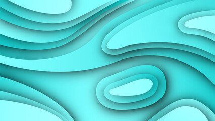 Neon Light Blue Oval Shapes Abstract Image Background