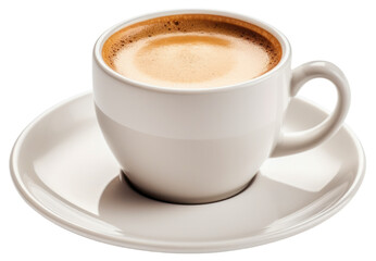 Cup of Coffee. Creamy Coffee Espresso, Cappuccino. Isolated on Transparent Background