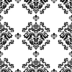 Classic seamless vector pattern. Damask orient ornament. Classic black and white vintage background. Orient pattern for fabric, wallpapers and packaging