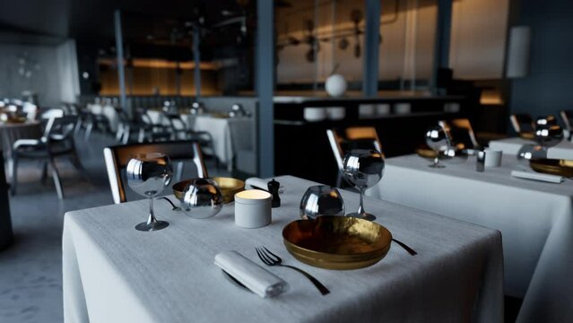 high-end restaurant devoid of customers