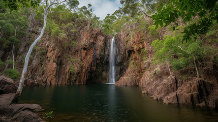 Fototapeta na wymiar Wangi Falls, Litchfield National Park, Darwin waterfall 