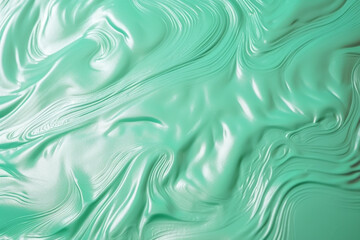 Obraz premium The background image is an image of a luxurious holographic pastel green texture. This textured background is high quality with fine texture and gloss, looks very elegant and luxur Generative AI