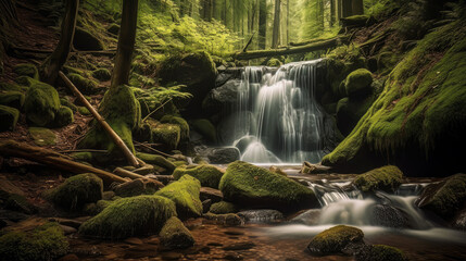 Beautiful waterfall in the forest