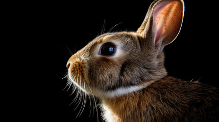 Obraz premium rabbit on black background
