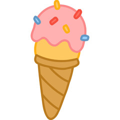 ice cream cone hand draw