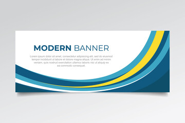 Modern business banner with wave design