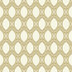Naklejka premium Seamless vector golden wavy ornament. Modern wavy background. Geometric modern pattern