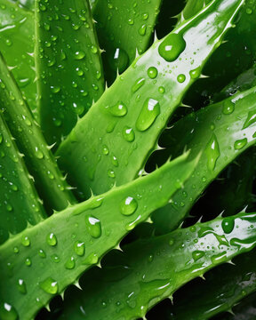 Aloe Vera wet and fresh fullframe