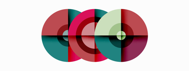 Obraz premium Circles with shadows trendy minimal geometric composition abstract background